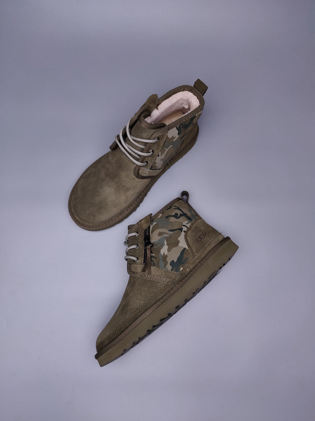 Men's Army Green Colorblock Camouflage Shoes | 4193