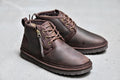 Men's Crazy Horse Leather Zip-Up Shoes | 3883