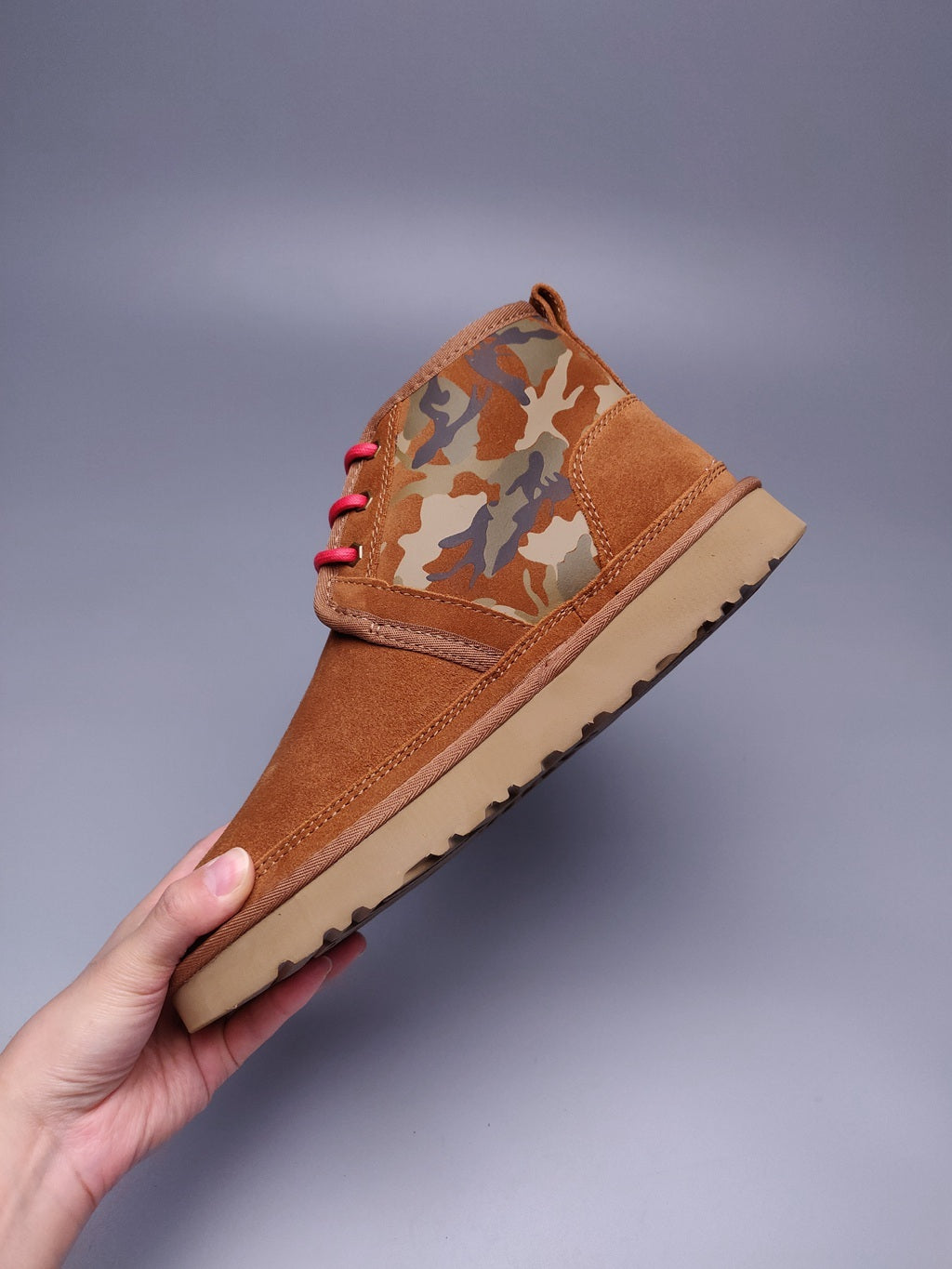 Men's Chestnut Colorblock Camouflage Shoes | 4193