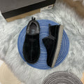 Men's Black Low-Top Slip-On Shoes | 3455