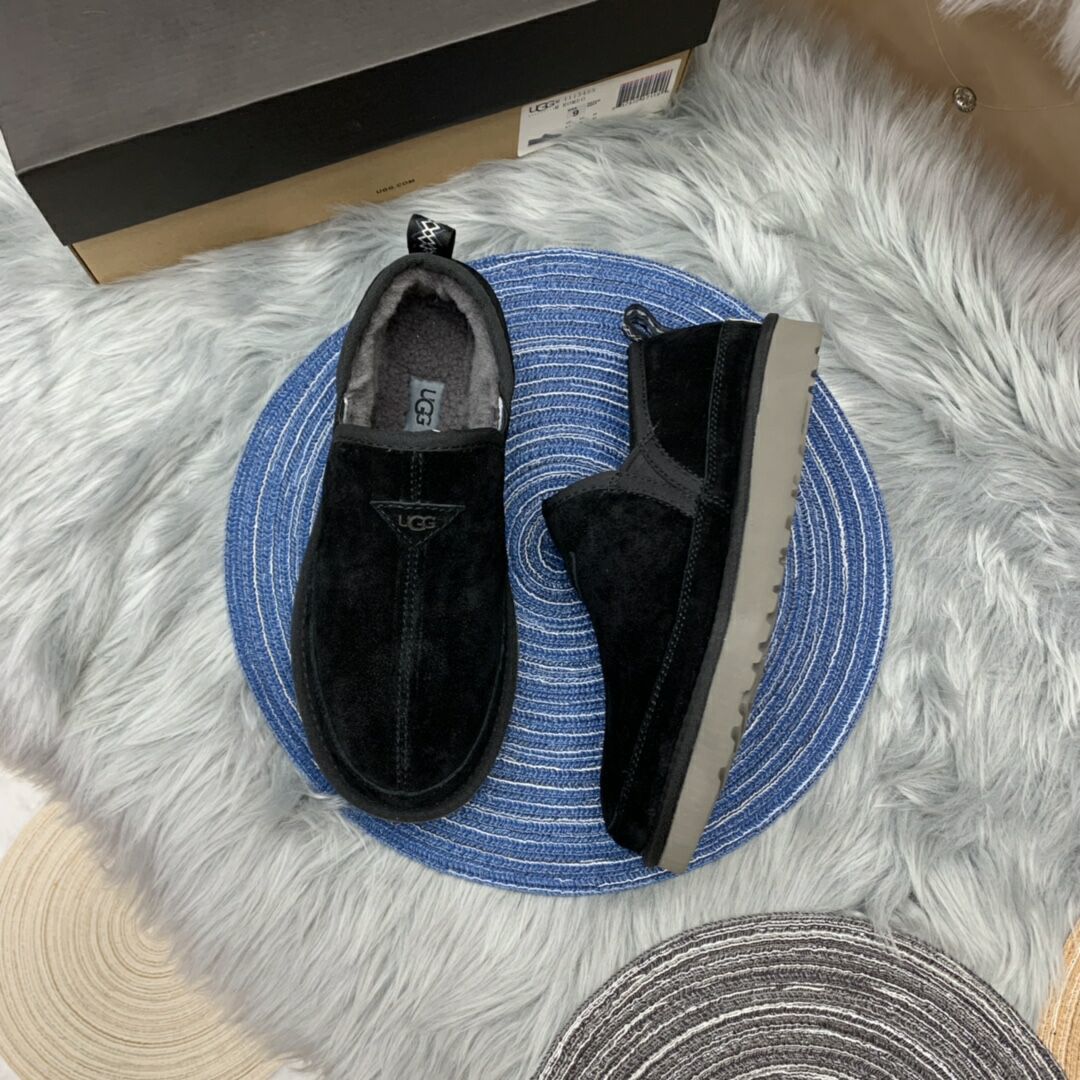 Men's Black Low-Top Slip-On Shoes | 3455