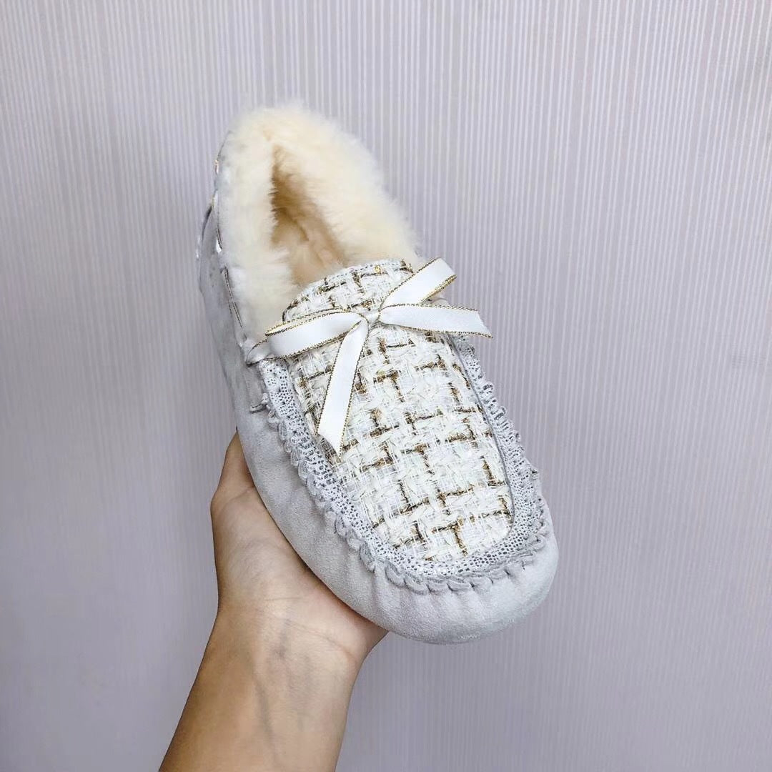Pearl White Chic Moccasin Loafers | Style 5623