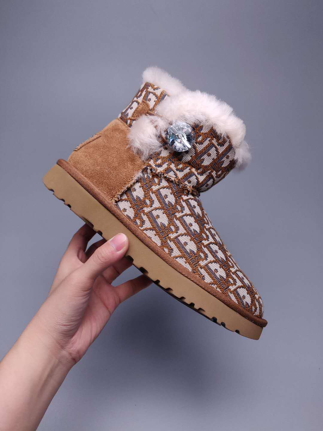 Chestnut Fabric-Texture Shoes | Style 6554
