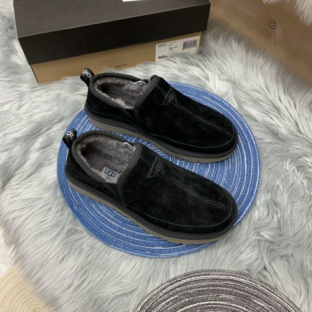 Men's Black Low-Top Slip-On Shoes | 3455