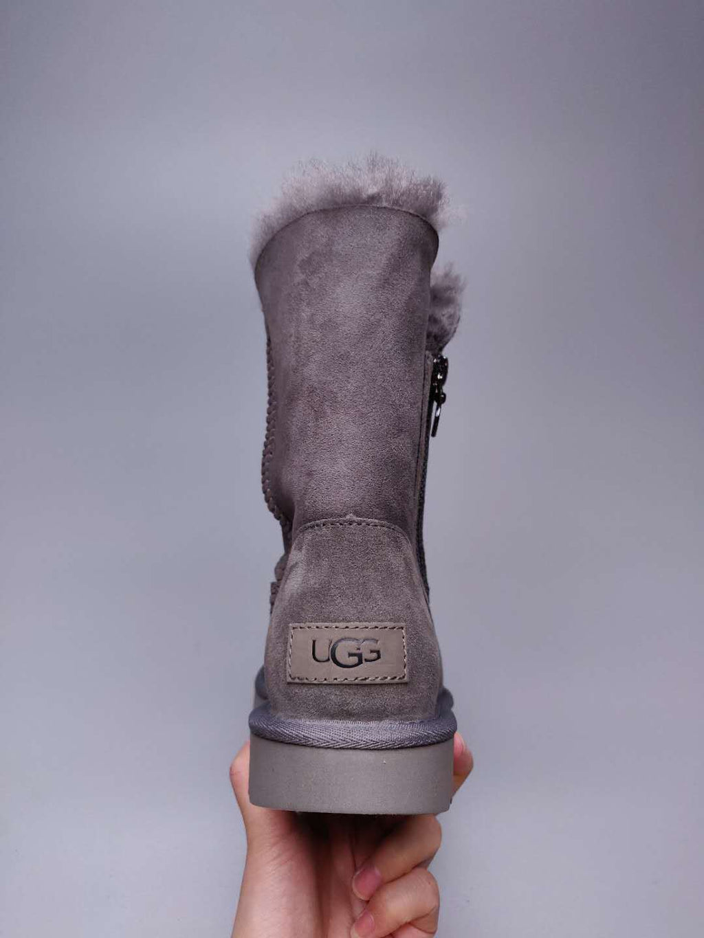 Gray Side-Zip Mid-Calf Boots | 2480
