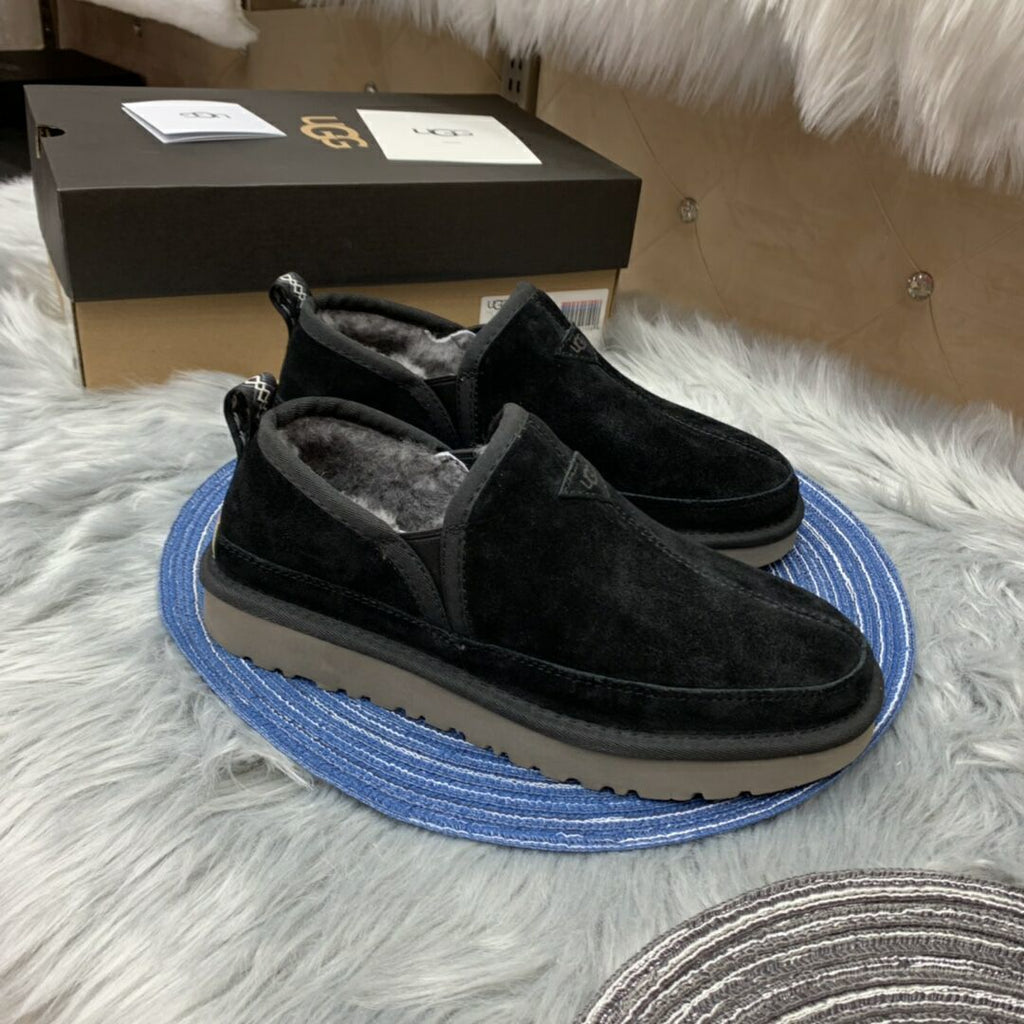 Men's Black Low-Top Slip-On Shoes | 3455