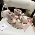 Dusk Pink Daisy Chain & Ribbon Detail Shoes | Style 7888