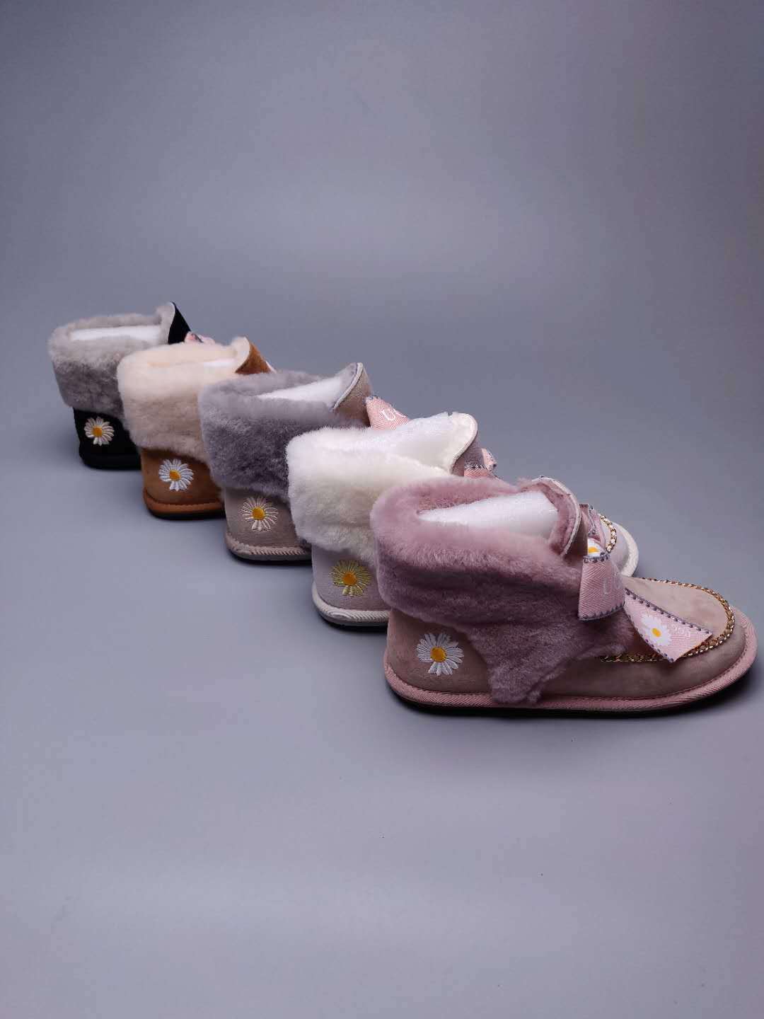 Dusk Pink Daisy Chain & Ribbon Detail Shoes | Style 7888