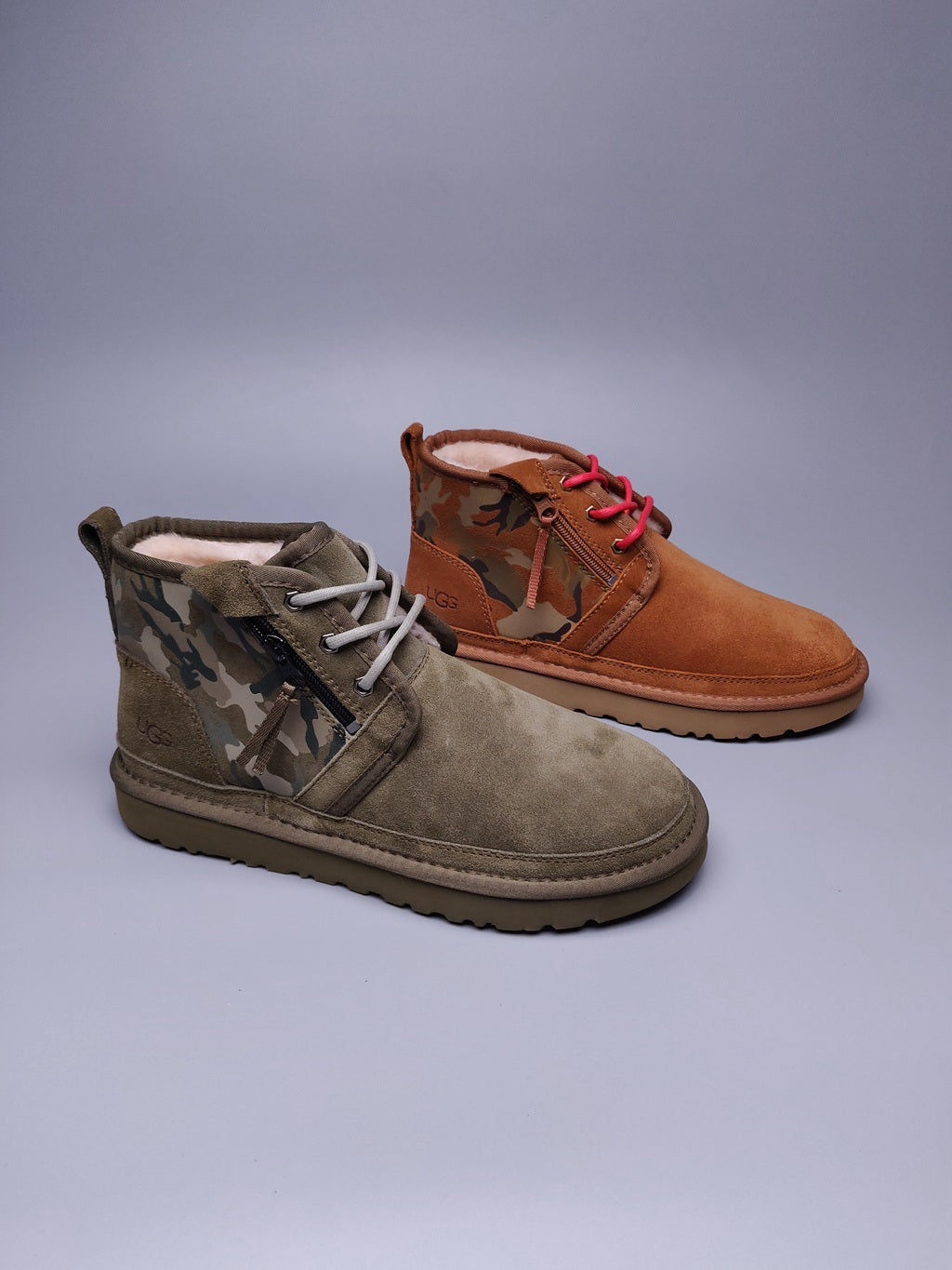 Men's Army Green Colorblock Camouflage Shoes | 4193