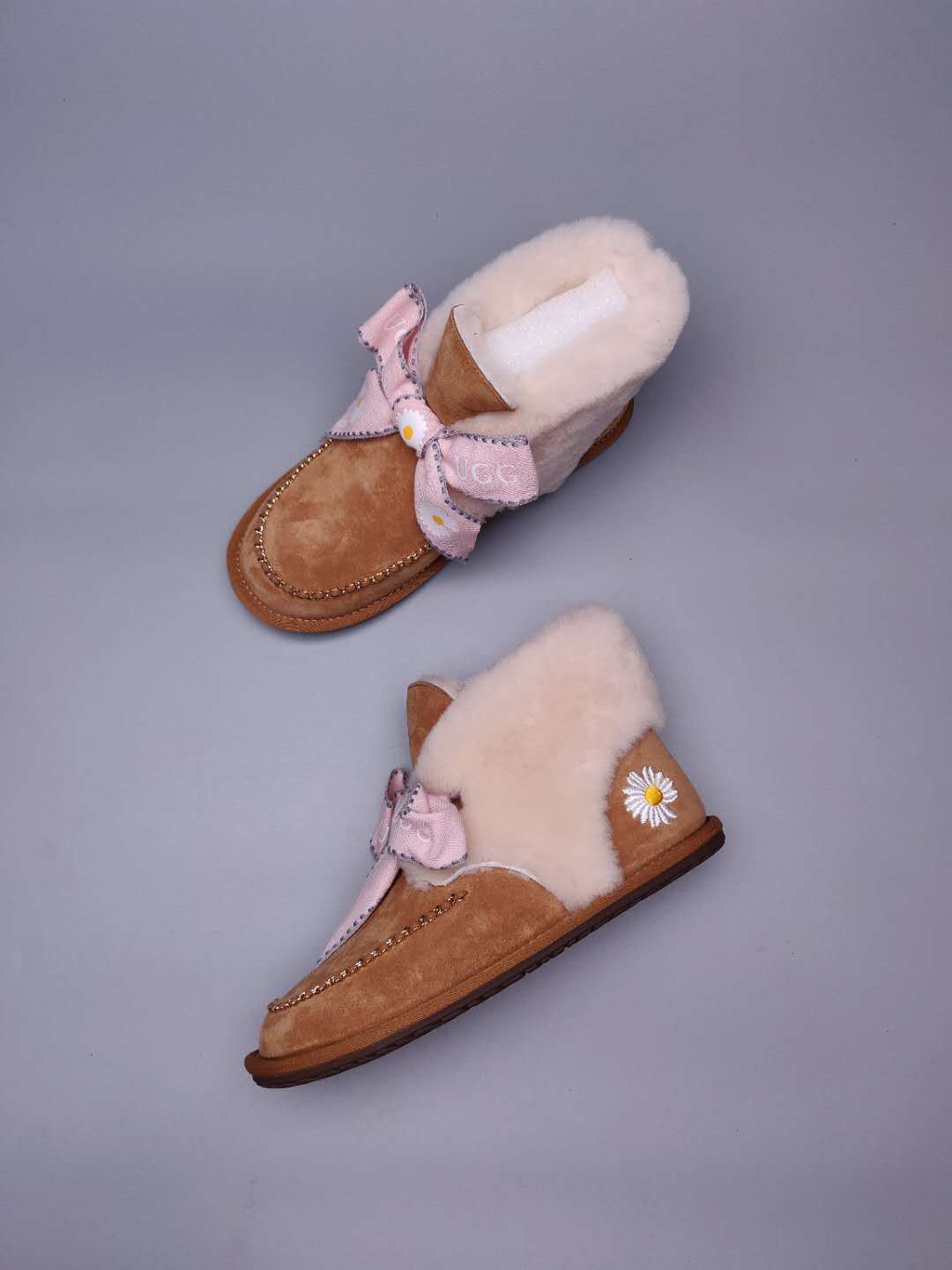 Chestnut Daisy Chain & Ribbon Detail Shoes | Style 7888